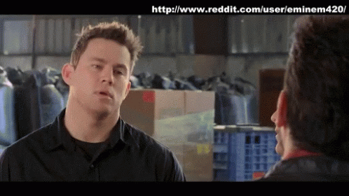 A Man Talking To Another Man With The Website Http://www.reddit.com/user/eminem420/ Visible GIF