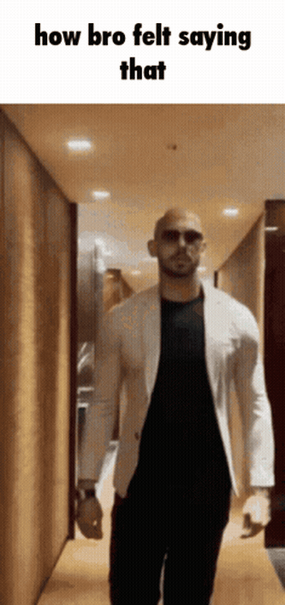 A Man Walking Down A Hallway With The Words How Bro Felt Saying That GIF