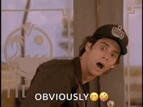 A Man Wearing A Baseball Cap Is Standing In Front Of A Door With His Mouth Open And The Words Obviously Above Him . GIF