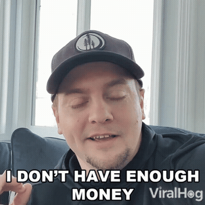 A Man Wearing A Baseball Cap Says " I Don 'T Have Enough Money " GIF