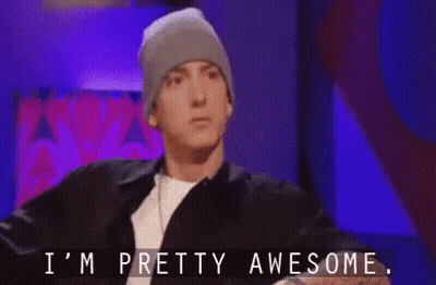 A Man Wearing A Beanie And A Black Jacket Says I 'M Pretty Awesome GIF