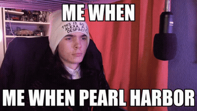 A Man Wearing A Beanie Says Me When Pearl Harbor In Front Of A Microphone GIF