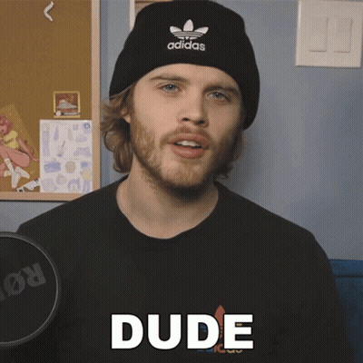 A Man Wearing A Black Adidas Hat Says Dude GIF