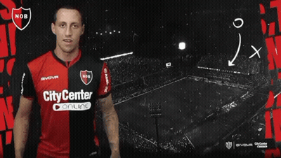 A Man Wearing A Black And Red Jersey That Says Citycenter Online GIF