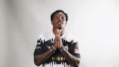 A Man Wearing A Black And White Shirt That Says Pioneer On It GIF
