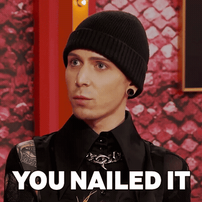 A Man Wearing A Black Beanie And A Black Shirt Has The Words You Nailed It Above Him GIF