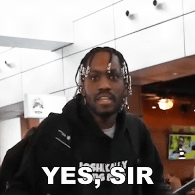 A Man Wearing A Black Hoodie With The Word Yes Sir On It GIF