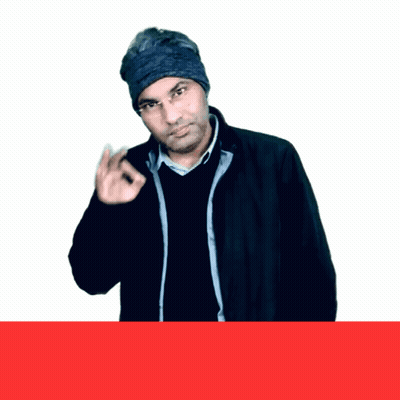 A Man Wearing A Black Jacket And A Blue Beanie Is Giving An Ok Sign GIF