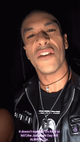 A Man Wearing A Black Jacket And A Necklace Says It Does N't Matter GIF