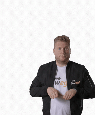 A Man Wearing A Black Jacket And A White Shirt Has His Arms In The Air GIF