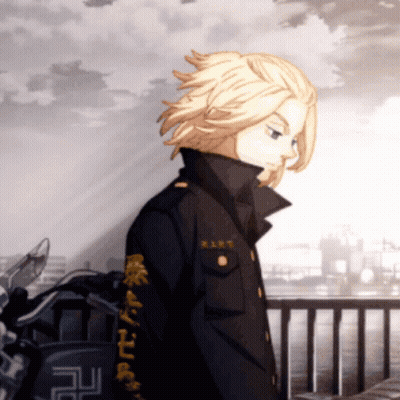 A Man Wearing A Black Jacket With The Letter R On His Sleeve GIF