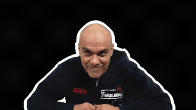A Man Wearing A Black Jacket With The Word Staff On The Front GIF