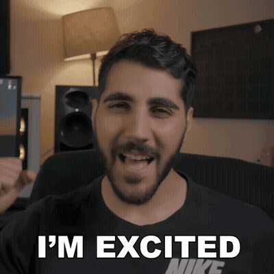 A Man Wearing A Black Nike Shirt Is Excited GIF