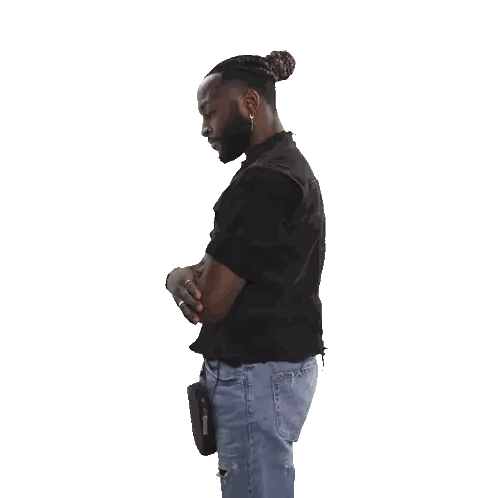A Man Wearing A Black Shirt And Blue Jeans Gives A Thumbs Up Sticker