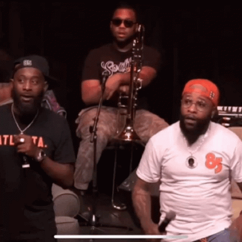 A Man Wearing A Black Shirt That Says Atl Ta On It GIF
