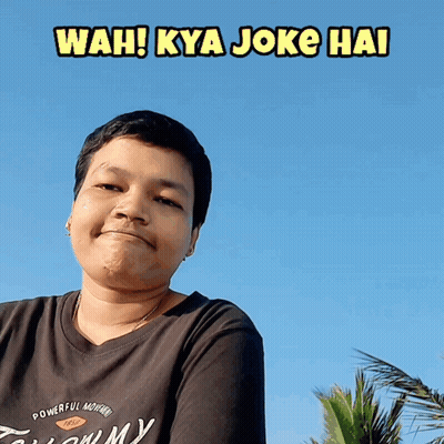 A Man Wearing A Black Shirt With The Words Wah Kya Joke Hai GIF