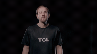 A Man Wearing A Black T-Shirt That Says Tcl On It GIF