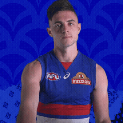 A Man Wearing A Blue And Red Tank Top With Afl And Mission On It GIF