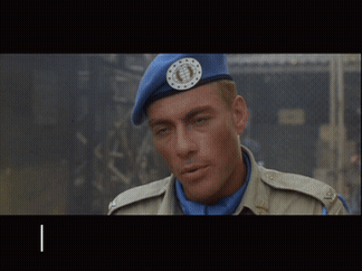 A Man Wearing A Blue Beret Says " And You 'Re Out " GIF