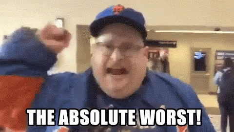 A Man Wearing A Blue Hat And A Blue Jacket Is Saying The Absolute Worst ! GIF