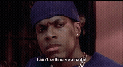 A Man Wearing A Blue Hat And A Blue Shirt Is Saying `` I Ain T Selling You Nada . '' GIF