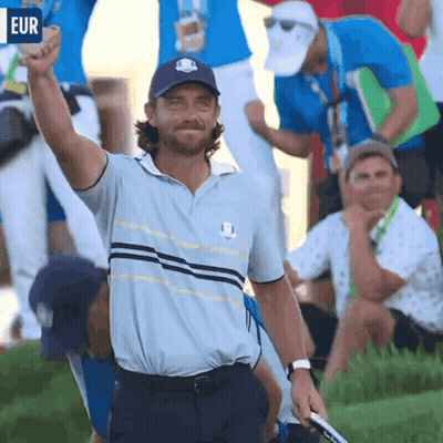 A Man Wearing A Blue Hat And A Blue Shirt With The Word Eur On It GIF