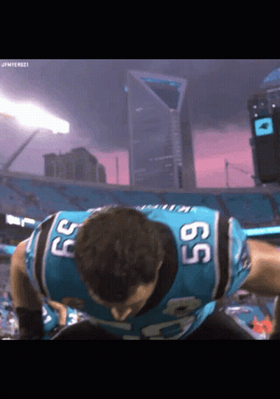 A Man Wearing A Blue Jersey With The Number 35 On It GIF