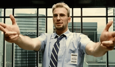 A Man Wearing A Blue Shirt And Tie Has A Badge That Says Security On It GIF