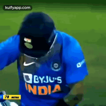 A Man Wearing A Blue Shirt That Says Byju 'S India On It GIF