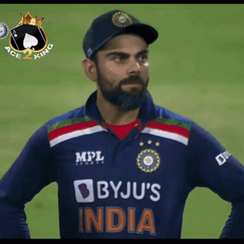 A Man Wearing A Blue Shirt That Says Byju 'S India On It GIF
