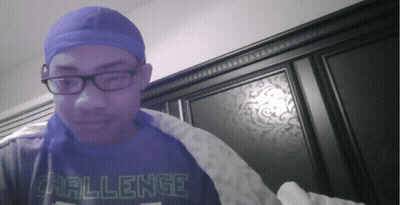 A Man Wearing A Blue Shirt That Says Challenge GIF