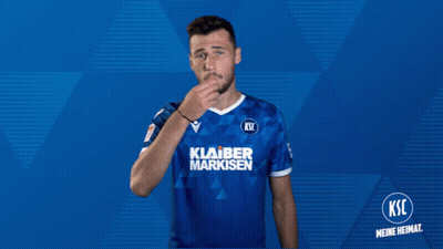 A Man Wearing A Blue Shirt That Says Klaber Markisen On It GIF
