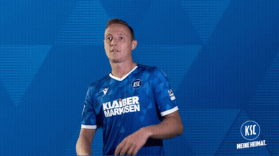 A Man Wearing A Blue Shirt That Says Ksc GIF