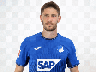 A Man Wearing A Blue Shirt That Says Sap GIF