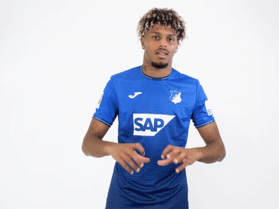 A Man Wearing A Blue Shirt That Says Sap On It GIF