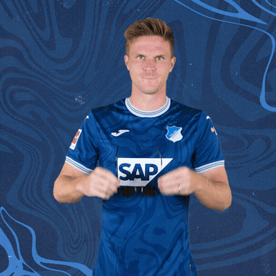 A Man Wearing A Blue Shirt That Says Sap On It GIF