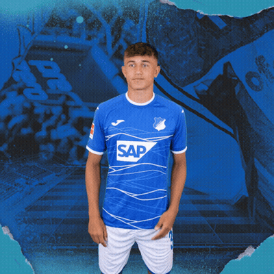 A Man Wearing A Blue Shirt That Says Sap On It GIF