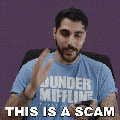 A Man Wearing A Blue Shirt That Says Under Miffline GIF