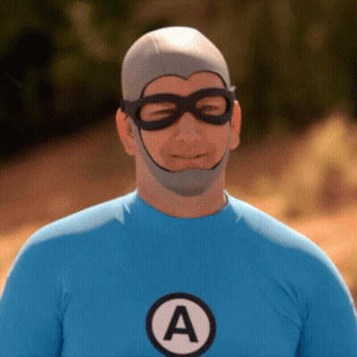 A Man Wearing A Blue Shirt With The Letter A On The Front GIF