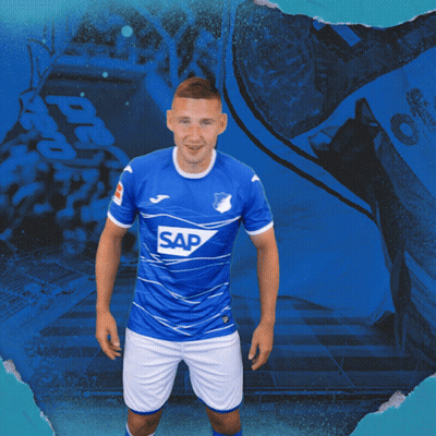 A Man Wearing A Blue Shirt With The Number 3 On The Back GIF