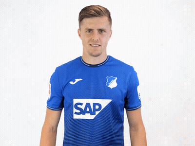 A Man Wearing A Blue Shirt With The Word Sap On It GIF