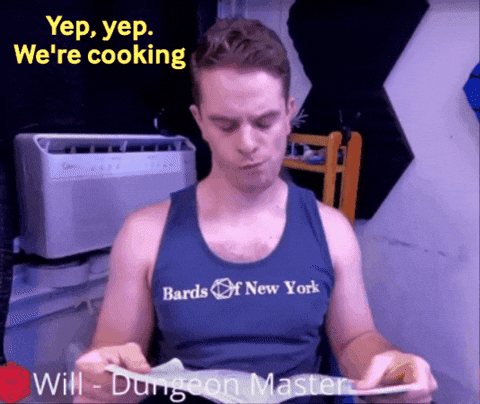A Man Wearing A Blue Tank Top That Says Bards Of New York On It GIF