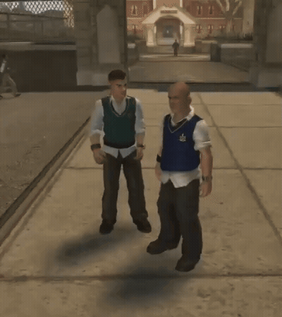 A Man Wearing A Blue Vest With A Crest On It GIF