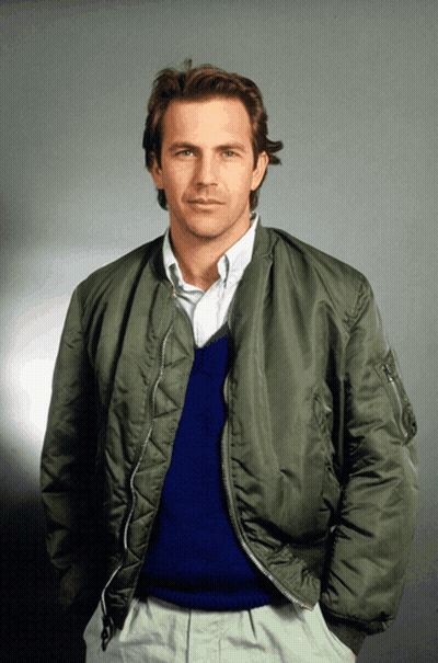 A Man Wearing A Bomber Jacket And A Blue Sweater GIF