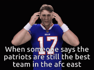 A Man Wearing A Buffalo Bills Jersey Holds His Hands To His Head GIF