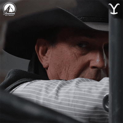 A Man Wearing A Cowboy Hat And A Paramount Network Logo On The Bottom GIF