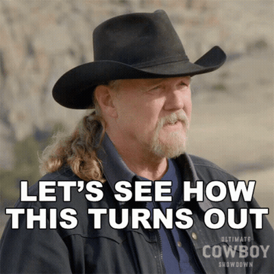 A Man Wearing A Cowboy Hat And Jacket Says Let 'S See How This Turns Out GIF