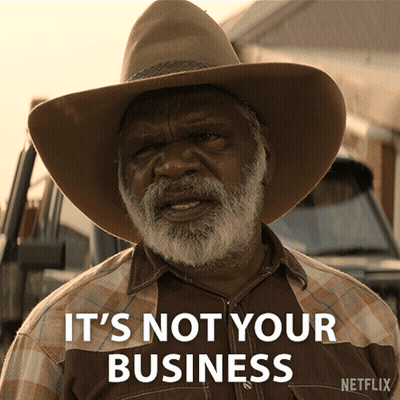 A Man Wearing A Cowboy Hat And Plaid Shirt Says It 'S Not Your Business GIF