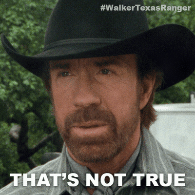 A Man Wearing A Cowboy Hat Has The Words That 'S Not True On His Face GIF