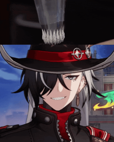 Man Wearing Cowboy Hat With Red Ribbon GIF